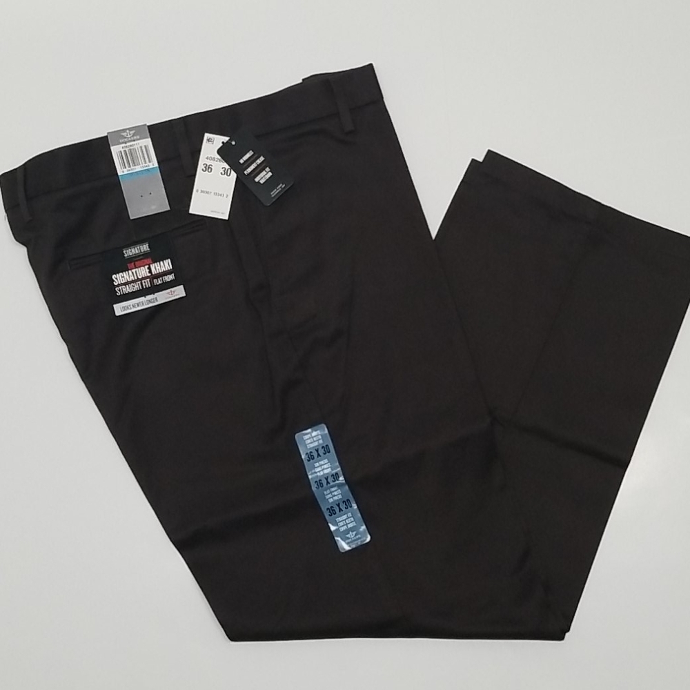 New Men's Casual Dress Dockers Signature Khaki Flat Front Pants 36 x 30